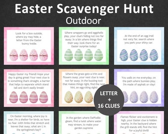 Easter Egg Treasure Hunt for Kids Easter Scavenger Hunt Teens Easter Bunny Outdoor Hunt Clues Easter Basket Riddle Hunt Older Kids PRINTABLE