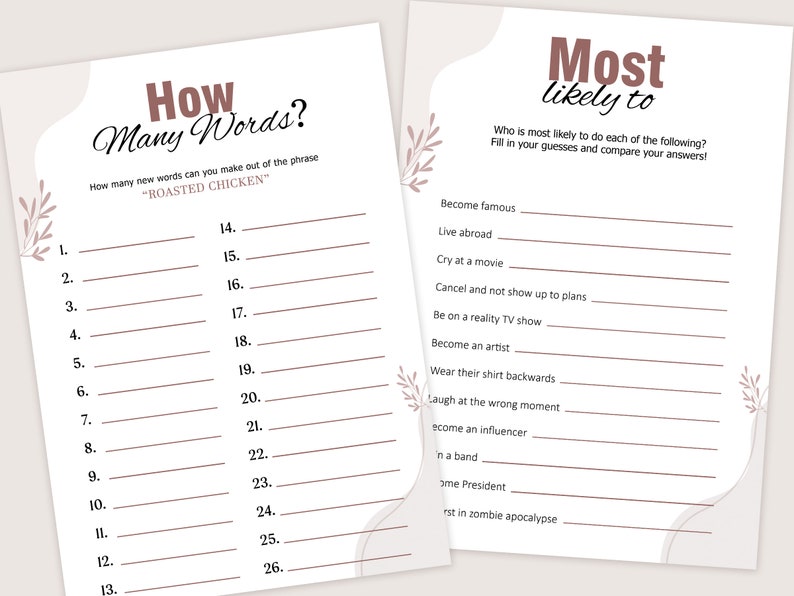 Dinner Party Games Dinner Table Party Games for Adults - Etsy