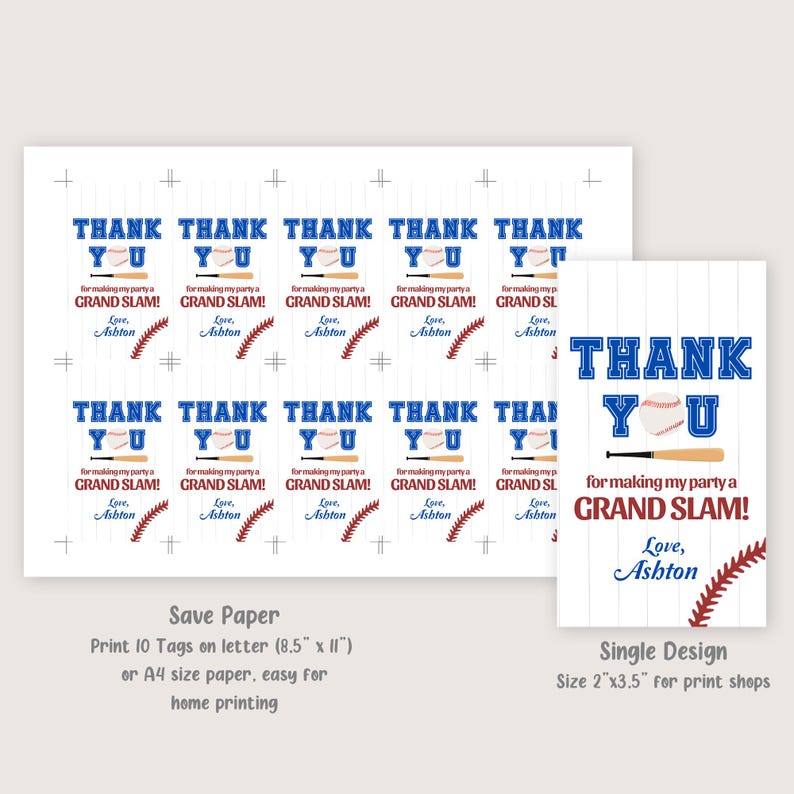 Rookie of the Year Thank You Tags Baseball Party Favors First Birthday ...
