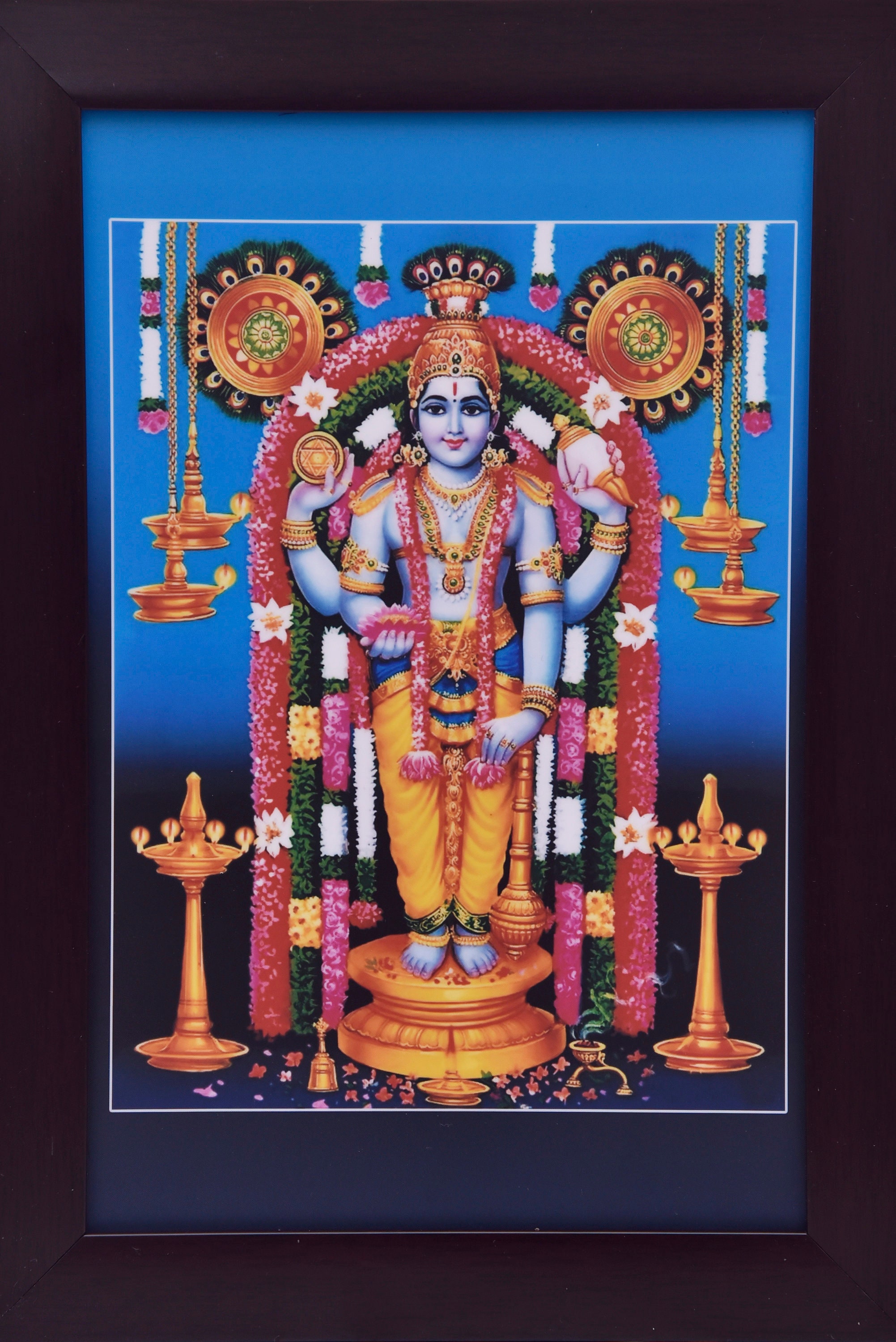Guruvayurappan Wooden God Photo Frame1310 Inches,multicolor Photo Frame