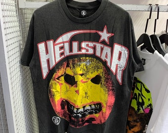 Hellstar Studios Evil Smile Short Sleeve Tee Shirt Washed Black