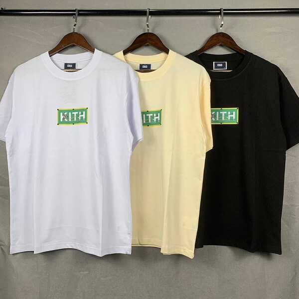 Kith billard classique Logo T-Shirt, blanc, noir, Beige T-Shirt à manches courtes de haute qualité