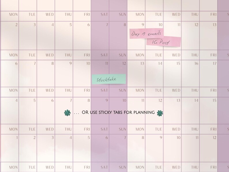 2026 Year at a Glance Dreamy Printable Wall Calendar | Aligned Weekends ...