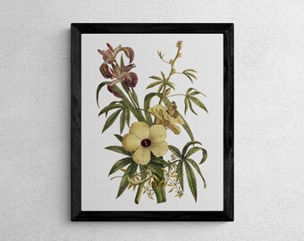 Jute, Printable Flower Market, Botanic Flowers Poster, Vintage Floral, Florist Wall Art, Botanical Illustration, Flowers Home Wall Decor