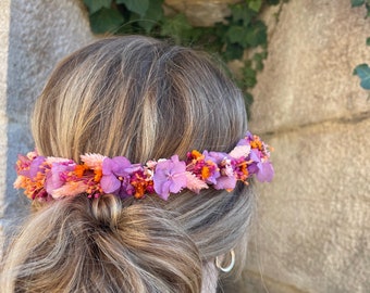 Couronne en fleurs séchées