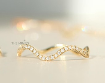 0.30 Karat Rundschliff Moissanit Eternity Ring / Pave Set Diamantring / Diamant Verlobungsring / 18K Solid Gold Minimalist Ring / Geschenk für Sie