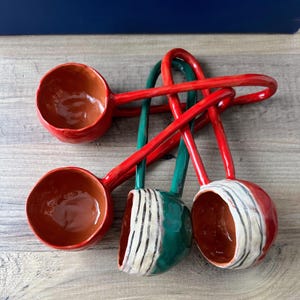 Handmade Ceramic Sauce Ladle: Rustic Kitchen Spoon