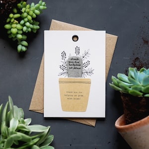Personalised 'Thank You for Helping Me/Us Grow' Plant Marker