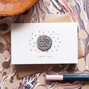Petite carte je t'aime, câlins et bisous « XOXO »
