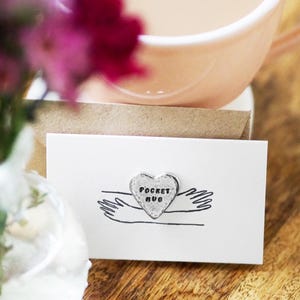 Tiny 'Pocket Hug' Heart Shaped Token Card