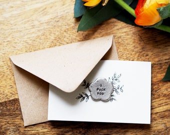 I Pick You Pocket Flower Card