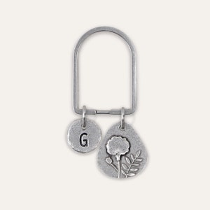 Birth Flower and Initial Keyring image 2