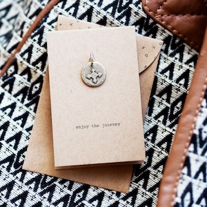 Enjoy the Journey Compass Keyring Charm