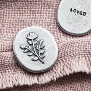Jeton de poche floral « Loved »