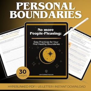 How to Set Boundaries Workbook | Self Help, Personal Boundaries, DBT & CBT Therapy Tools for Growth