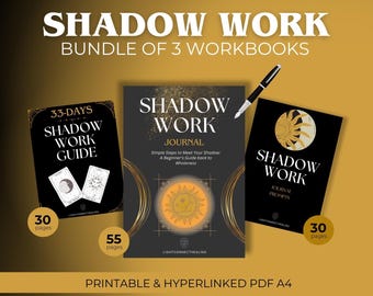 3-Workbooks Self Therapy Bundle | Shadow Work & Inner Child Healing | Spiritual Workbook