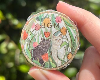 BGM Tulip Cats Washi Tape - Kawaii Stationery Made in Japan