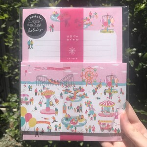 Juego de cartas con diseño de parque de atracciones de vacaciones MIND WAVE - Papelería kawaii fabricada en Japón