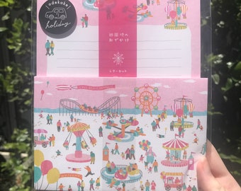 MIND WAVE Holiday Amusement Park Letter Set (New in Packaging) Kawaii Stationery Made in Japan