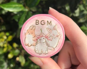 Cinta washi con forma de conejito esponjoso BGM - Papelería kawaii fabricada en Japón