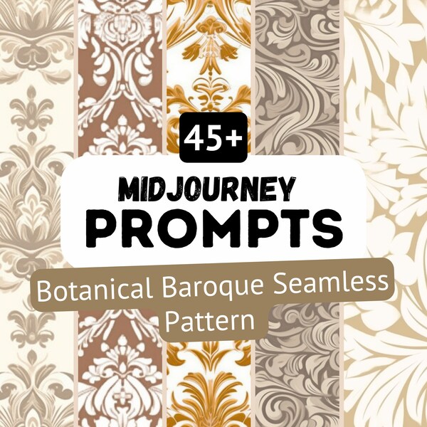 Prompts Midjourney pour Creer des Décors Baroque, Art Digital Idéal Créations d'Illustrations Papier Peints ,Clip Art Baroque, Décors Logos