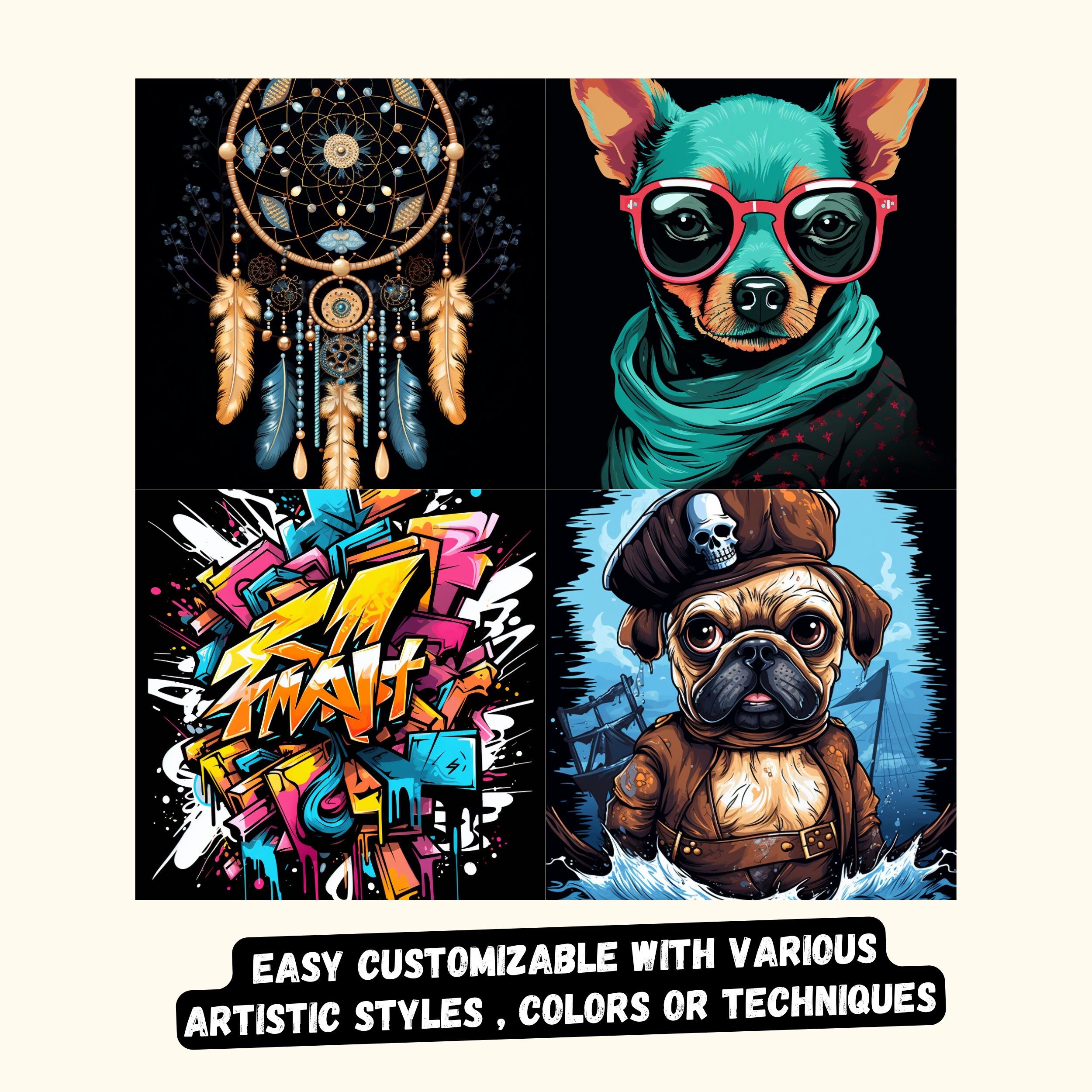 Ai Art Midjourney Guide & Prompts for T Shirt Designs, Comprehensive PDF Midjourney Guide for 
