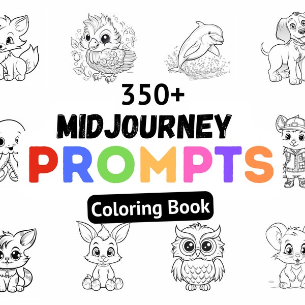 Midjourney Prompts for Coloring Book, Printable Ai Art Coloring Page, Whimsical children's Wallpaper, Mockup Toddler svg, Original Gift Kids