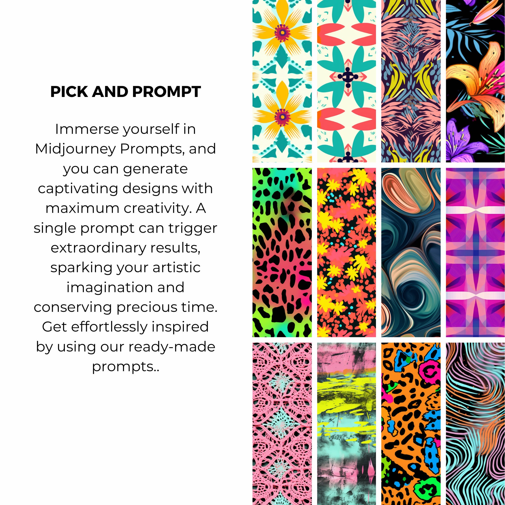 200 Midjourney Prompts Neon Seamless Pattern for Digital Paper, AI Art ...
