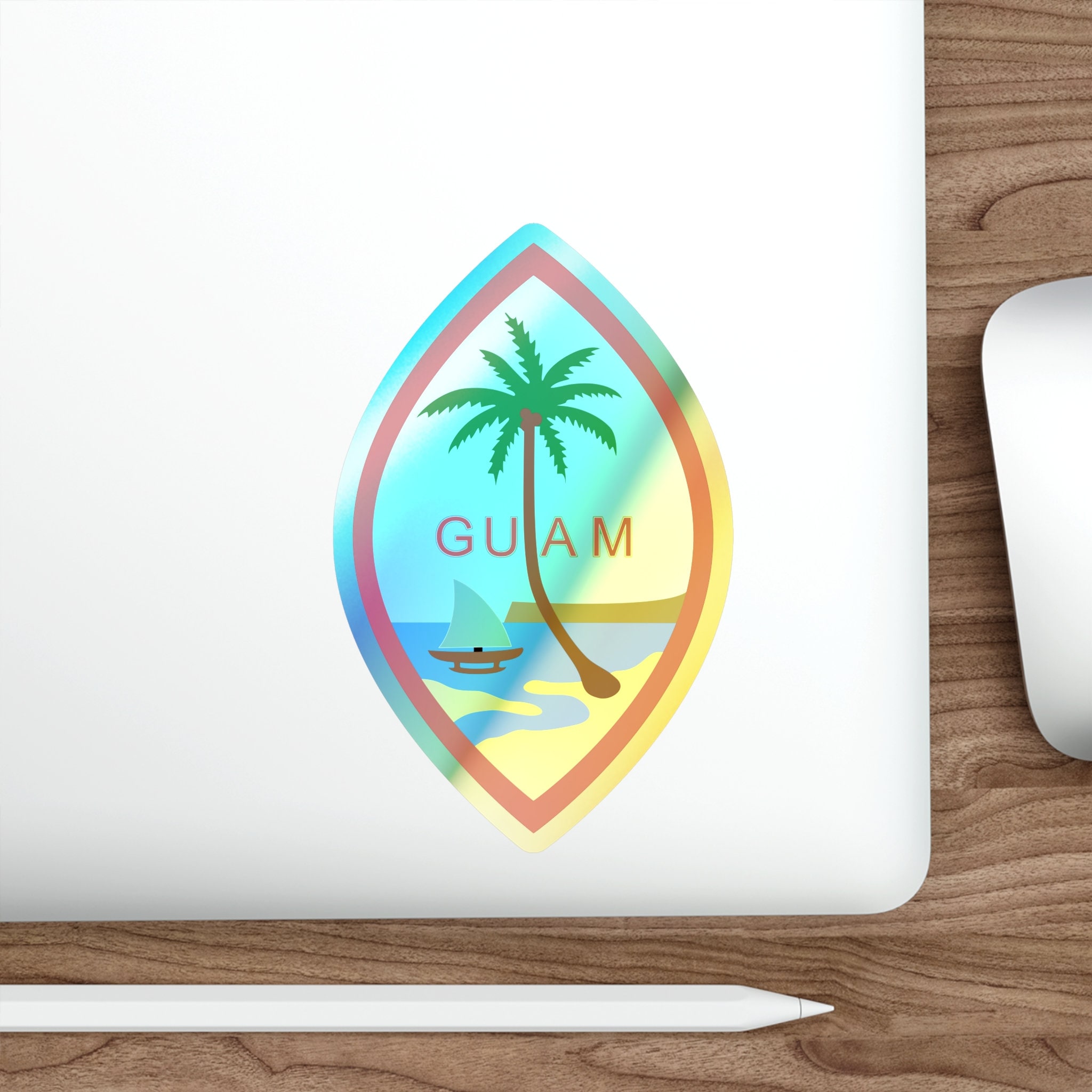 671 Guam Vehicle Decal Holographic Diecut Stickers Guam Gifts Two
