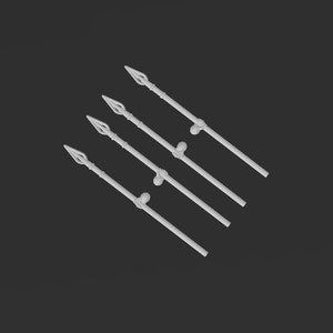 Rohan Spear - MESBG, Senhor dos Anéis, impresso em 3D (pacote com 4)