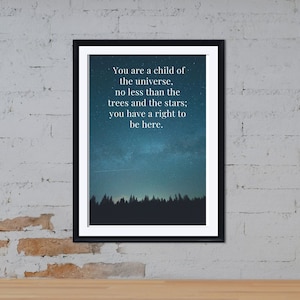 You are a child of the universe |Personalised gift | Graduation gift | New baby| Nursery decor| Christening gift | Wall art | Print at home