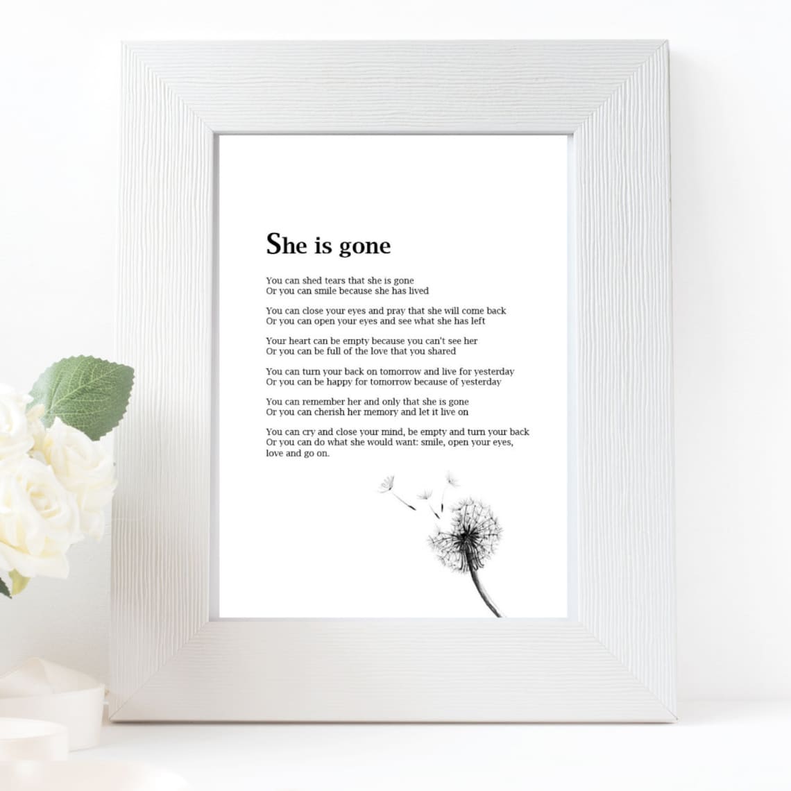She is Gone Poem Strength Funeral Instant Download - Etsy