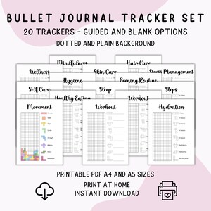Bullet Journal Trackers, Falling Block Puzzles PDF,  A4 & A5 Sizes, Instant Digital Download