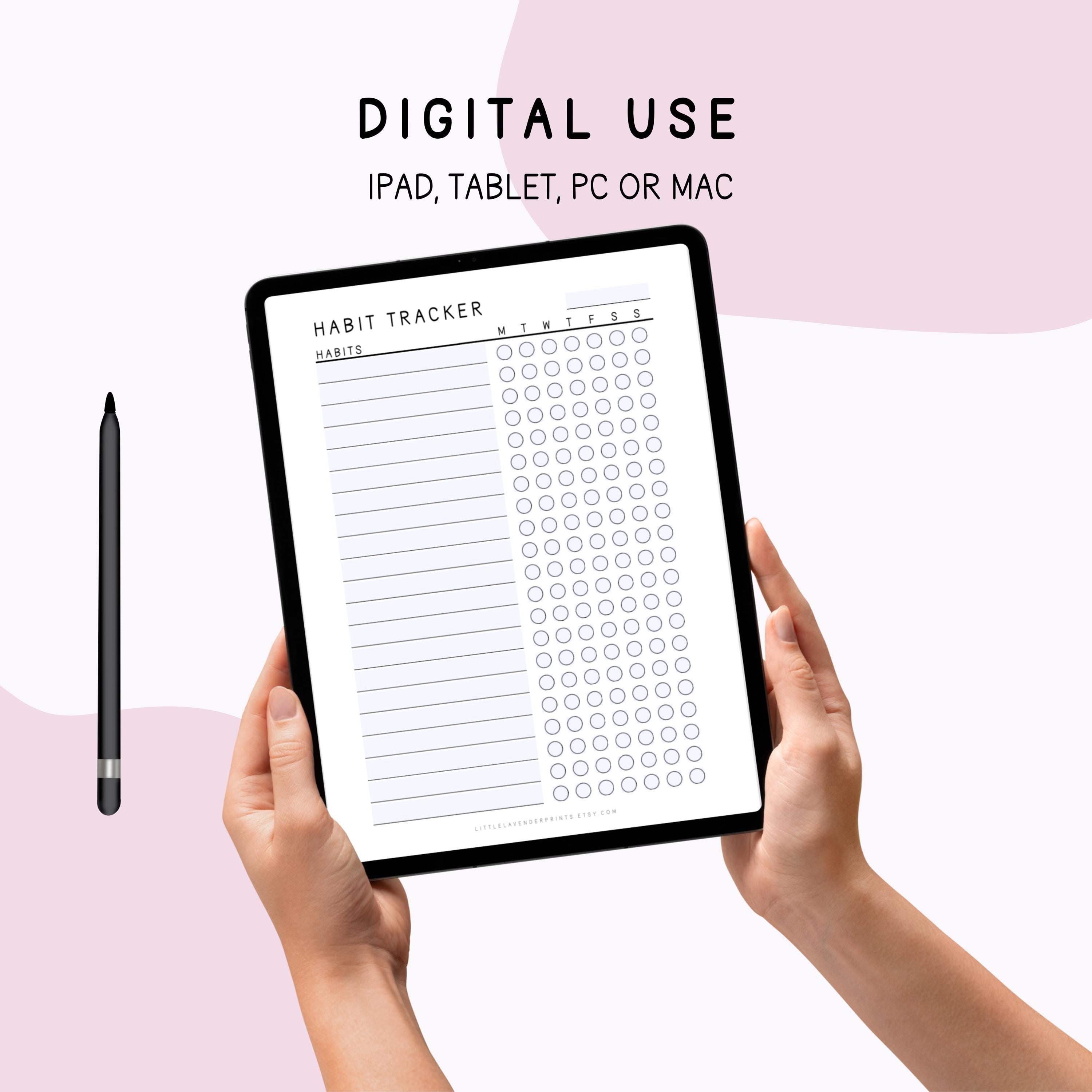 Weekly Habit Tracker Printable: Blank Editable PDF, A4 & US Letter ...