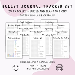 Bullet Journal Trackers, Falling Block Puzzles PDF,  A4 & A5 Sizes, Instant Digital Download