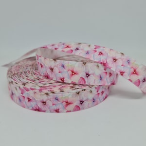 Grosgrain lint 22 mm bloemen