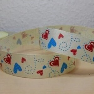Nastro gros grain 23 mm cuori