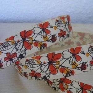 Ripsband 23mm Blumen
