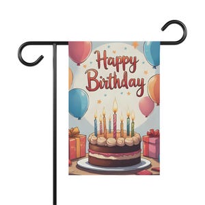 Birthday Garden Flag, Outdoor Party Lawn Sign