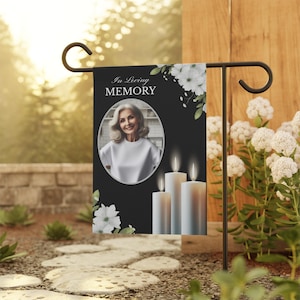 Personalized Remembrance Garden Flag, In Loving Memory, Custom Memorial Photo Gift, Custom Photograph Tribute Flag, Sympathy Gift