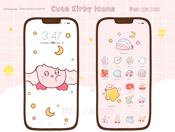 Sky Full of Stars Cute Kirby Phone Theme Phone Wallpaper 