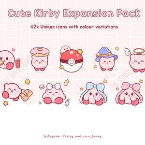 Cute K I R B Y Icons Expansion Pack, Cute Icons, Pink Icon Set, Ios and ...
