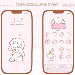 Cute Pink Bunny Icon set, Cute icons, Pink icon set, iOS Android app icons, Widgets, Wallpapers for phone and iPad, Aesthetic Icon packs