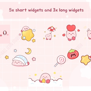 Cute K I R B Y Icon set, Cute icons, Pink icon set, iOS and Android app icons, Widgets, Wallpapers for phone and iPad, Aesthetic Icon pack image 4