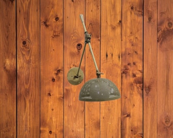 Brass Single-Arm Wall Lamp Mid Century Modern Italian Light