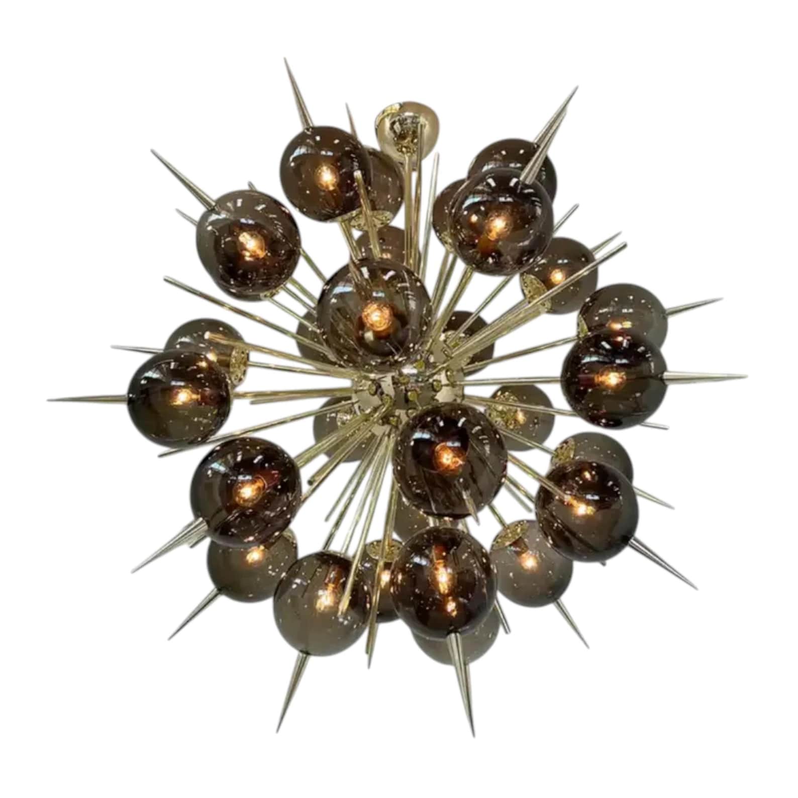 Sputnik Styles Inspired Brass & Black Glass Ball Chandelier - Etsy