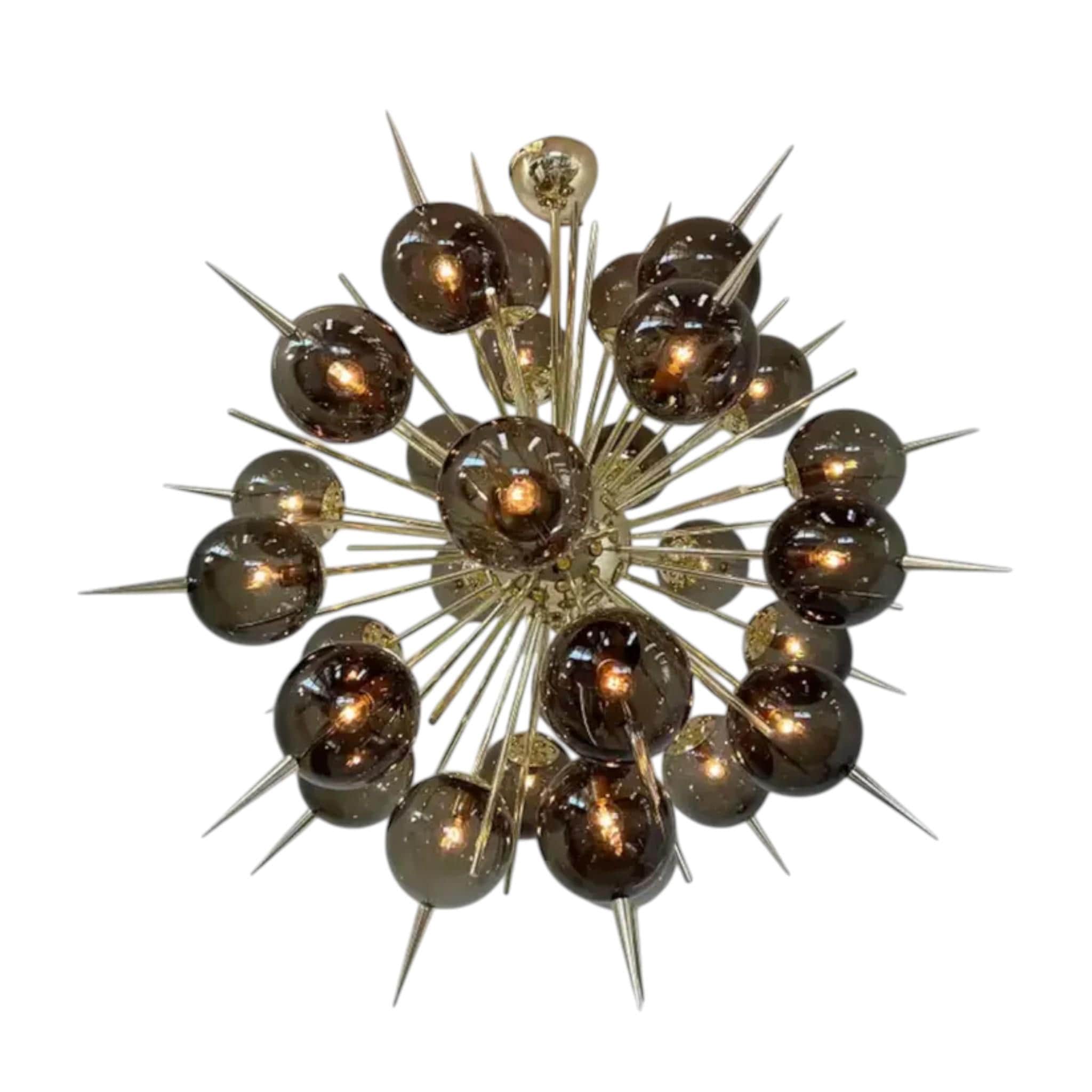 Sputnik Styles Inspired Brass & Black Glass Ball Chandelier - Etsy