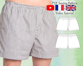 Patrón de costura en PDF y videotutorial de calzoncillos tipo