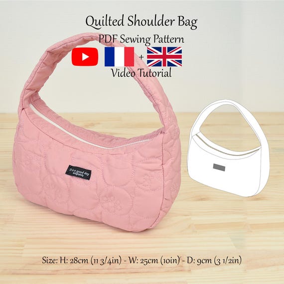 韓国大人気[rosa.K] Nubola K Quilting Shoulder LL Korean Style Quilted Shoulder Bag With Pocket - PDF Sewing