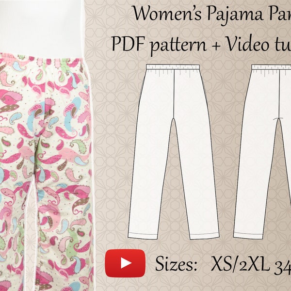 Pajama Pants Pattern Etsy